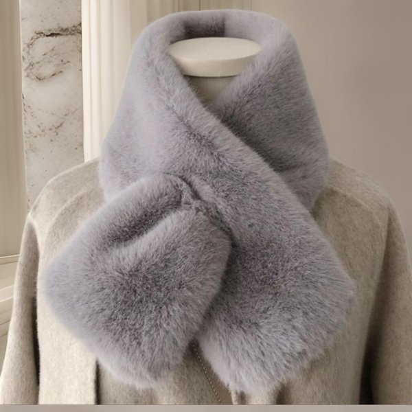 [옷자락] 여성 숏 방한 털 페이크퍼 머플러