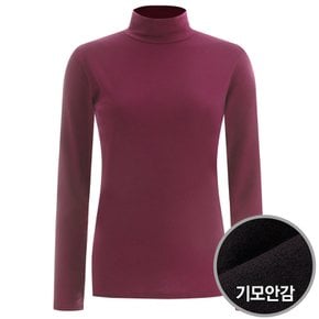 제니 국산 여성 하프넥 기모 데일리 이너 소프트 긴팔 반폴라 티셔츠 DAI-WSH-1736-버건디