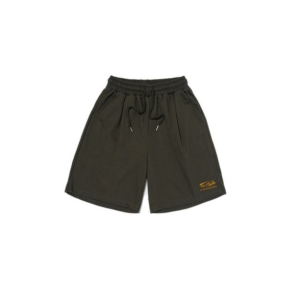 CIRCLE SMALL LOGO HALF PANTS (KHAKI/ORANGE)