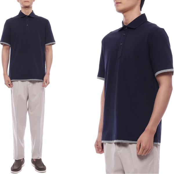 [부산점] 25SS 남성 페이크 레이어드 폴로 반팔티셔츠 (M0B133966 CD325 25S)