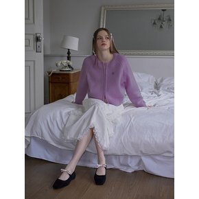 Two-way Wool Knit Cardigan [Purple]