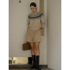 Nordic jacquard wool knit_Beige