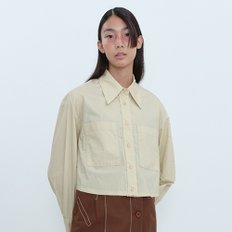 Cotton Cropped Shirt_BEIGE