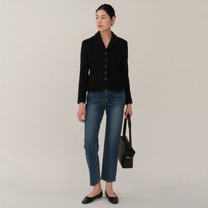 킨더살몬 Aurelia Tweed Jacket Black