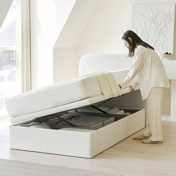 가구 라핀스 멀티싱글 패브릭 빅수납 호텔식 리프트업 침대 MS(본넬)