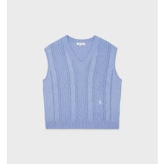 테니스 캡슐 SRC Cotton Cable Knit Vest 여성용 브이넥 니트 베스트 SRB2KT806SB