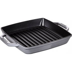 staub 23 cm] IH Grill & Frying Pan 스토우브 [퓨어 그릴 스퀘어 그레이 그릴 팬 양손 주물