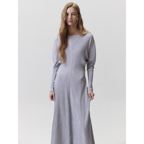 [1차 리오더][아뜰리에] 롱 슬리브 뮤트 플리티드 드레스_그레이