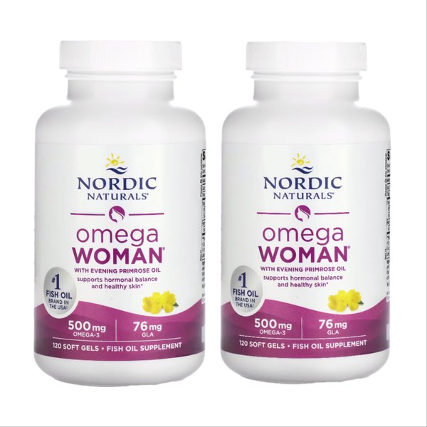 노르딕 내추럴스 우먼 오메가 위드 달맞이꽃종자유 500mg 120정 X 2통 감마리놀렌산