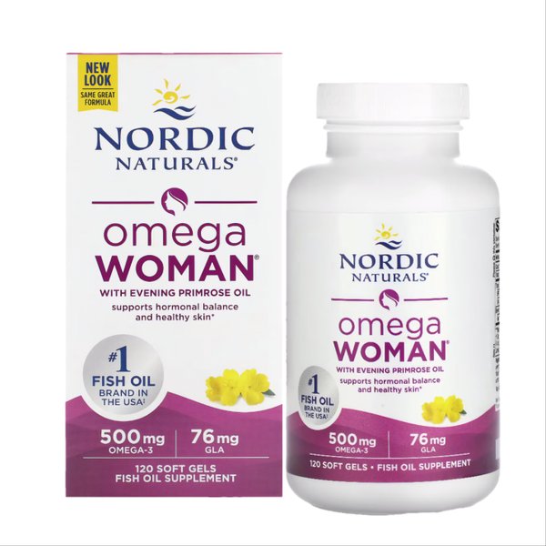 노르딕 내추럴스 우먼 오메가 위드 달맞이꽃종자유 500mg 120정 X 2통 감마리놀렌산