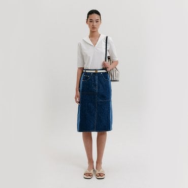 EENK Mid-Length Denim Skirt - Blue