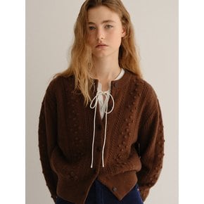 vintage cable knit cardigan (brown)