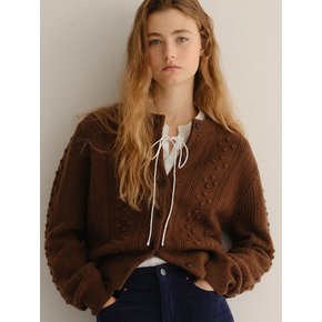 vintage cable knit cardigan (brown)