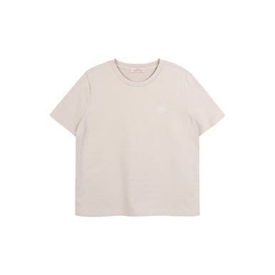 [BEIGE]실켓터치 자수포인트 티셔츠 (PR7CH363)