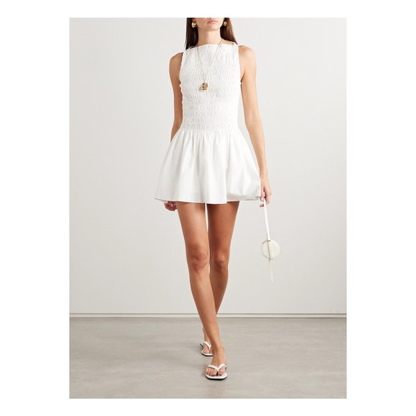 페이스풀 노아 셔링 코튼-포플린 미니 드레스 화이트 1647597352524651