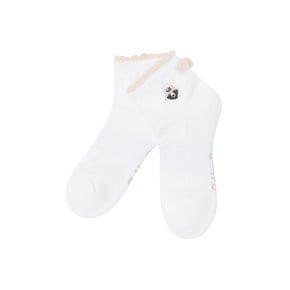 (WOMEN) Shirring Pompom Socks_G6LAX25122BEX