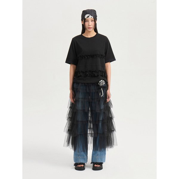 Frill Point Half Sleeve T-shirt LFTAX25590BKX