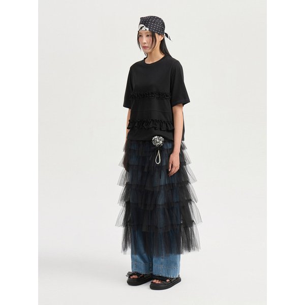 Frill Point Half Sleeve T-shirt LFTAX25590BKX