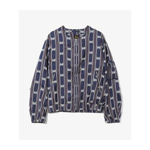 남성 라인 크루 파피용 스트라이프 자카드 QV105 NAVY BPG