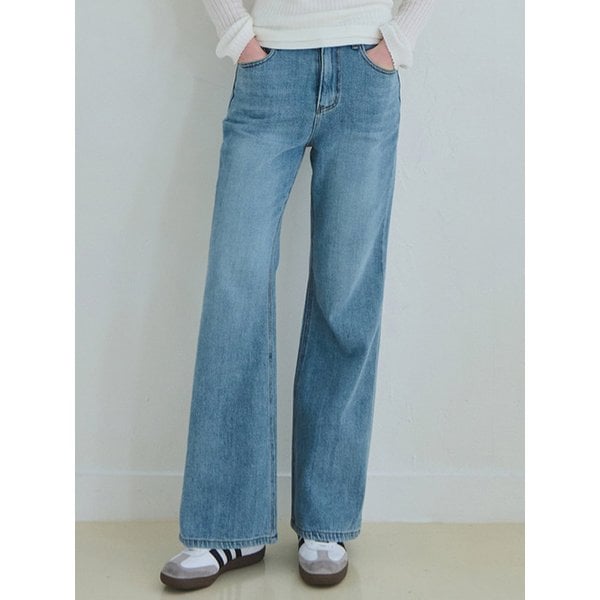 Essential straight-fit denim pants - Light blue