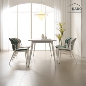 쿠페 1800 포세린 통 세라믹 6인 식탁 세트 (식탁+의자4)