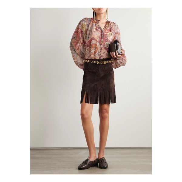 프린지 스웨이드 미니 스커트 46376663162891299