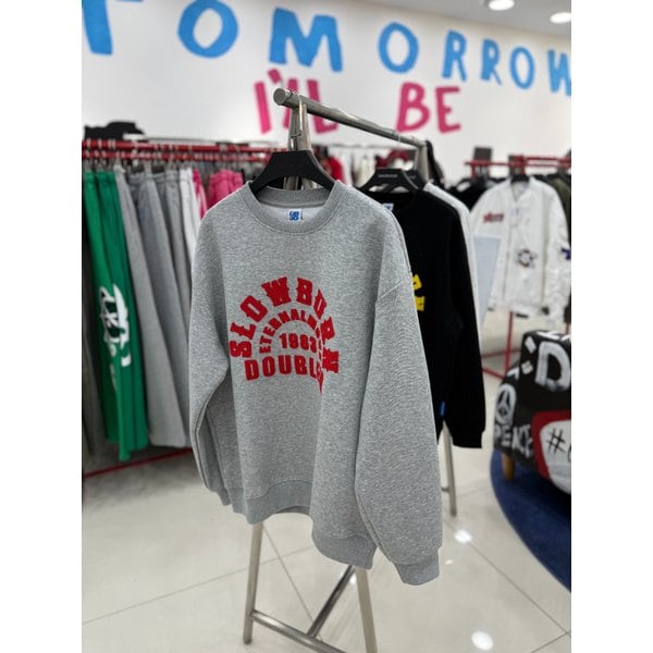 [여주점] 슬로우펠트자수맨투맨 ,그레이 JHZZ22101