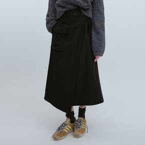 Wool Wrap Skirt_BLACK