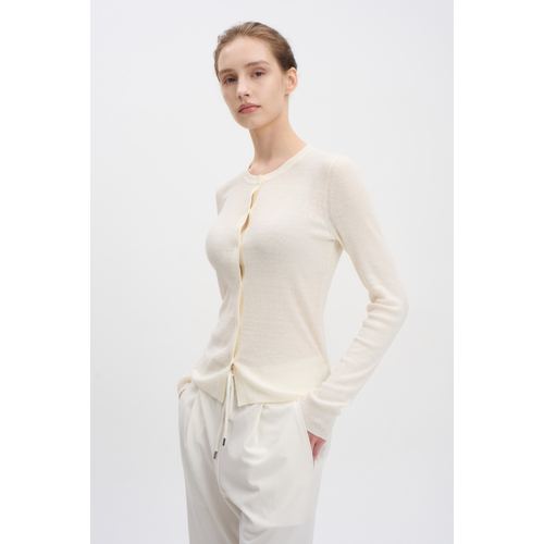 WYLP2598 LINEN CARDIGAN - CANVAS