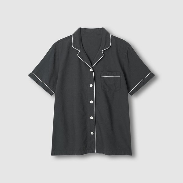 여 코튼 레이온 시어서커 7부 파자마 세트 J216201043085