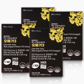 원퍼데이 맥스 초임계 알티지 오메가3 30캡슐 4박스 닥터체크 오메가3  (4개월분)