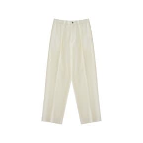 [Easy line] seersucker 1Pleats banding chino (Ecru)