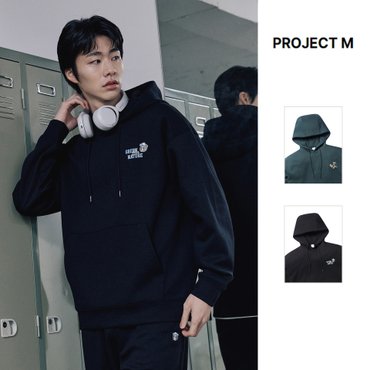 프로젝트엠 공용 문베어 그래픽 후드티셔츠 EPE1TH3950