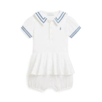 폴로 랄프 로렌 랄프 로렌 베이비 여아 스트레치 메시 페플럼 세일러 쇼트올(CWPOOPCFC720157100)