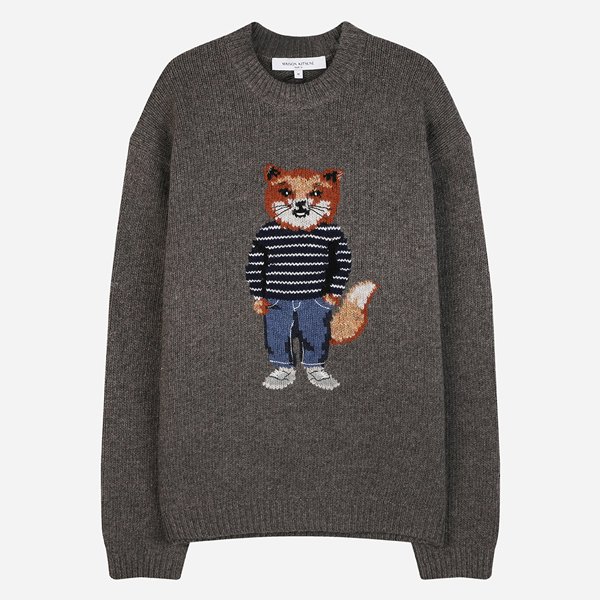 [시흥점] 5F PM00806KH0002 H170 드레스드 폭스 울 스웨터 다크 그레이 멜란지