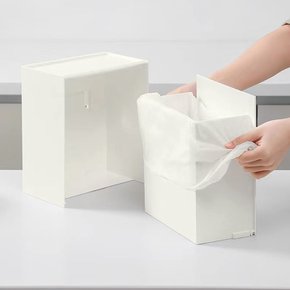 공중부양 욕실 휴지통 벽걸이 쓰레기통 2L+스마일 손잡이
