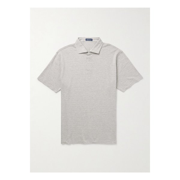 피터 밀러 해리스 헤링본 스트레치 코튼 모달 혼방 폴로 셔츠 그레이 1647597357786264