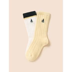 [2PACK] 왕골지 티핑 포인트 양말 2PACK  옐로우 BI69KTU02E