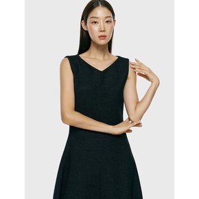 tweed flare dress_black