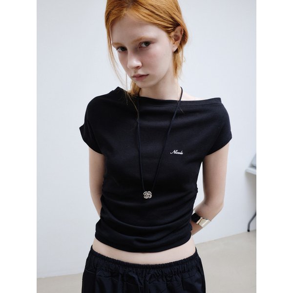 OFF SHOULDER BOAT NECK TOP_IVORY