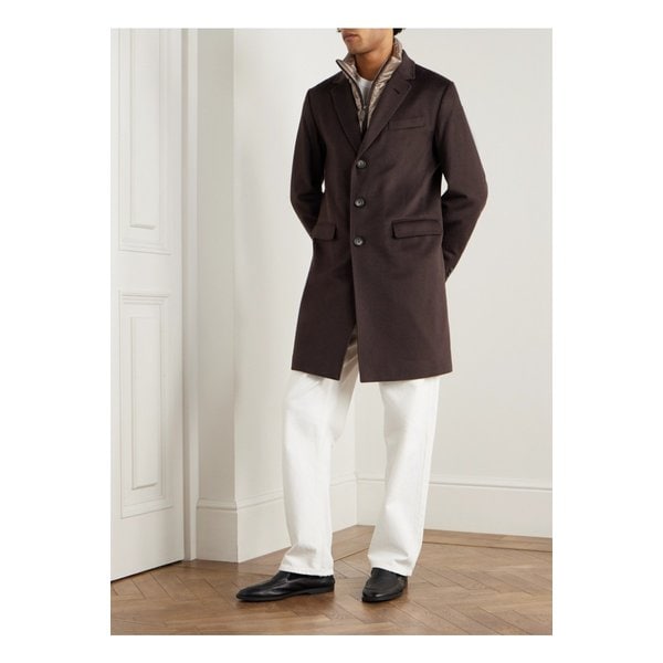 나일론 트리밍 캐시미어 퀼팅 탑 코트 46376663162875005