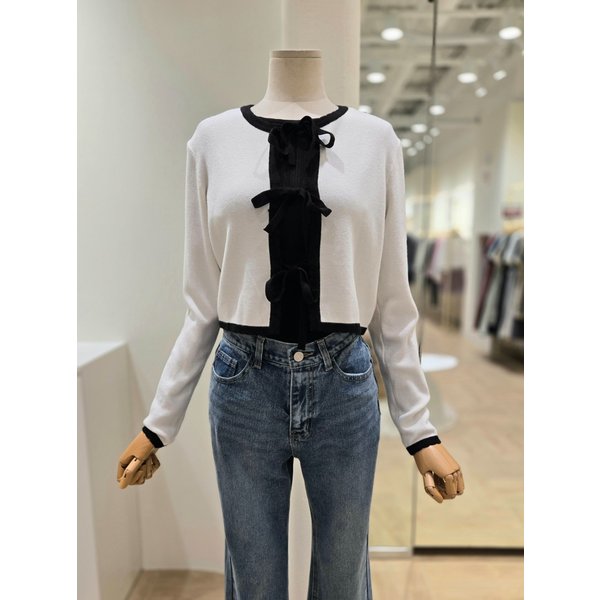 [부산점] 리본매듭 배색 가디건(PQ3KG361)Q