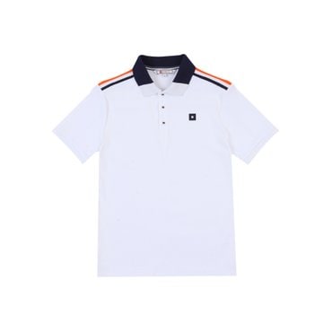 ONOFF [온오프골프웨어] 남성 배색 카라넥 반팔 티셔츠 OF9023GA_WHITE