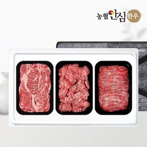 [농협안심한우] 1등급 한우 선물세트 구이정육2호 900g (등/국/불)