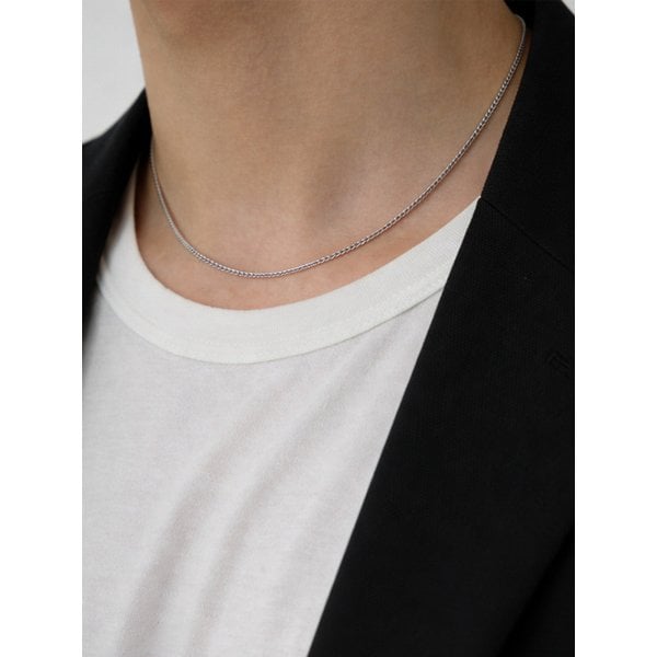 남녀공용 써지컬스틸 체인 목걸이 에센셜_silver