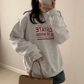 신상 긴팔 티셔츠 오버핏 오하이 라운드넥 맨투맨_P385088553