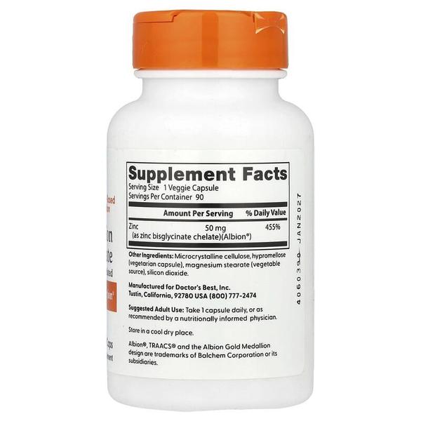 해외배송 Doctor`s Best 닥터스베스트 징크 아연 비글리시네이트 50mg 90정