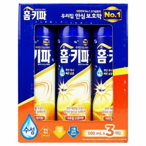 홈키파 엘비이 수성 알파 에어졸 오렌지향 500ml 3개입-내추럴