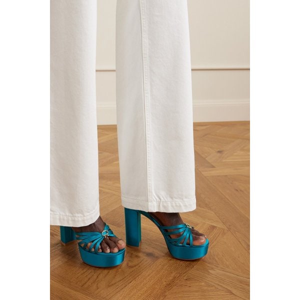 리타 110 새틴 플랫폼 샌들 46376663162952544