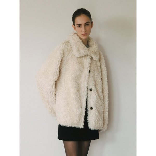 TVW REVERSIBLE HIGH NECK FUR JACKET_IVORY